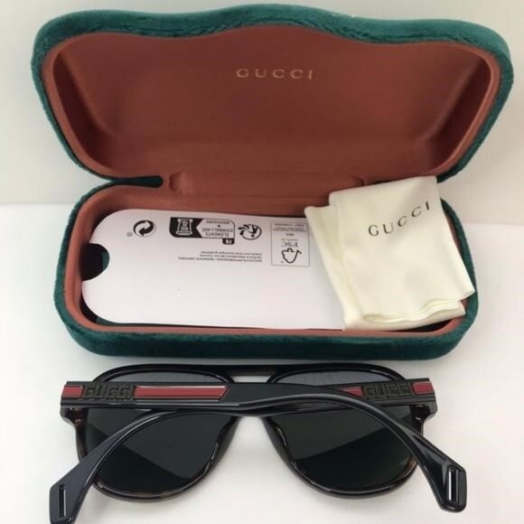 💯 Original Gucci GG0463S Men's Aviator Sunglasses, Brown/Green - Picture 4 of 12